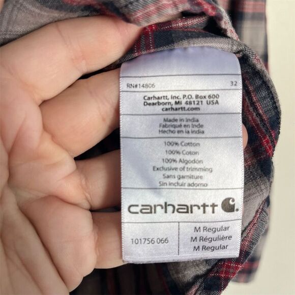 Carhartt Men's M Plaid Button-Up Work Shirt Long Sleeve Multicolor - Picture 5 of 8